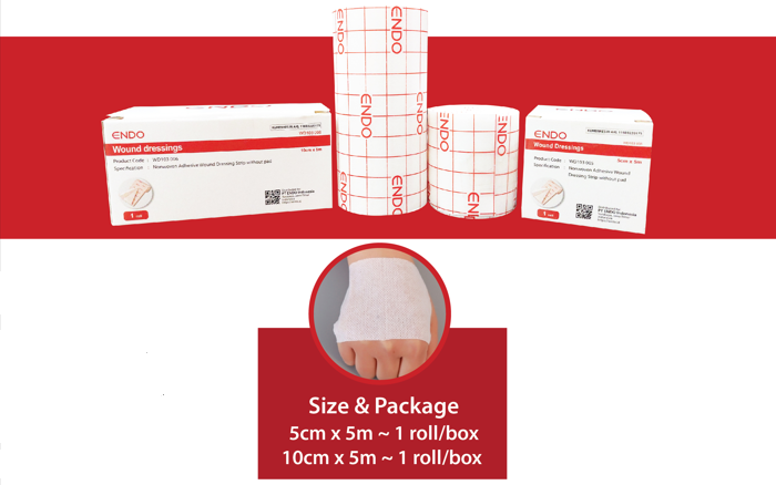 ENDO Non-woven Adhesive Wound Dressing Strip without Pad